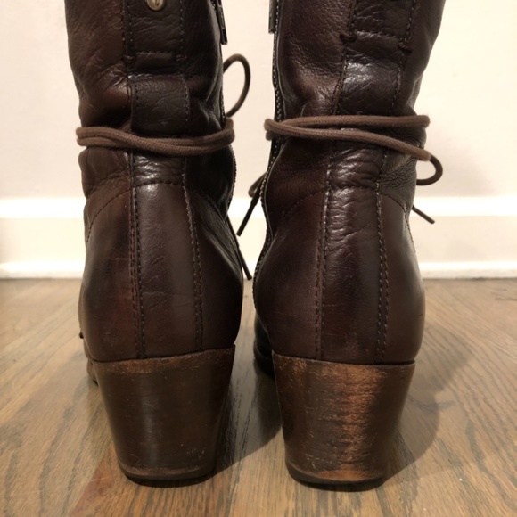 Frye Courtney Lace Up Leather Boots Brown Size 8 Taylor Swift Inspired - Picture 5 of 8